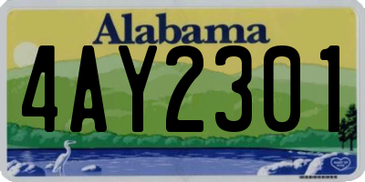 AL license plate 4AY2301