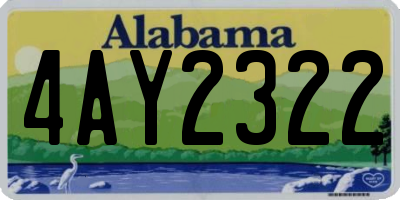 AL license plate 4AY2322