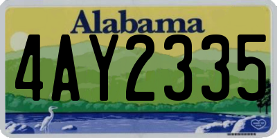 AL license plate 4AY2335