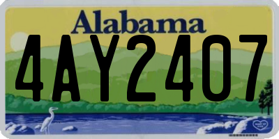 AL license plate 4AY2407