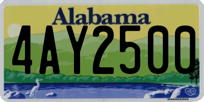 AL license plate 4AY2500