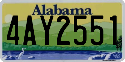 AL license plate 4AY2551