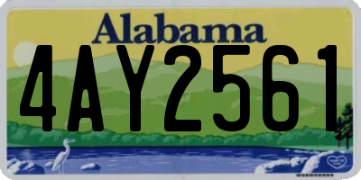 AL license plate 4AY2561