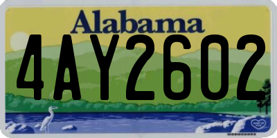 AL license plate 4AY2602