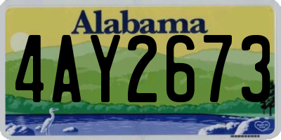 AL license plate 4AY2673