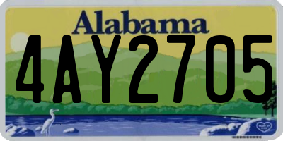 AL license plate 4AY2705