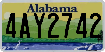AL license plate 4AY2742