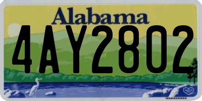 AL license plate 4AY2802
