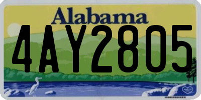 AL license plate 4AY2805