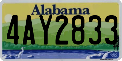 AL license plate 4AY2833