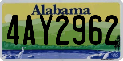 AL license plate 4AY2962