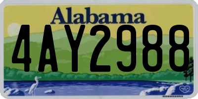 AL license plate 4AY2988