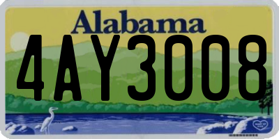 AL license plate 4AY3008