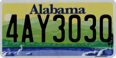 AL license plate 4AY3030