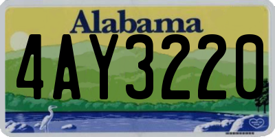 AL license plate 4AY3220
