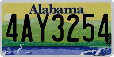 AL license plate 4AY3254