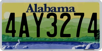 AL license plate 4AY3274