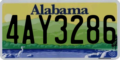 AL license plate 4AY3286