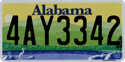 AL license plate 4AY3342