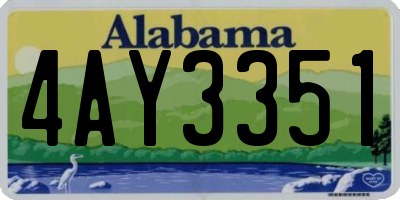 AL license plate 4AY3351