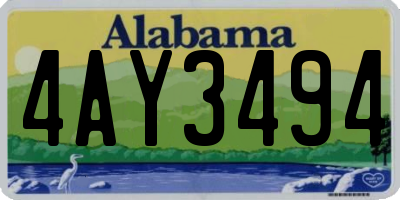 AL license plate 4AY3494