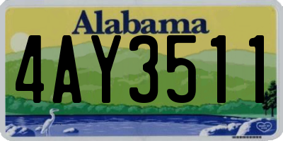 AL license plate 4AY3511