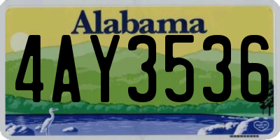 AL license plate 4AY3536