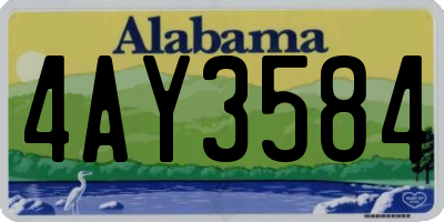 AL license plate 4AY3584