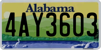 AL license plate 4AY3603