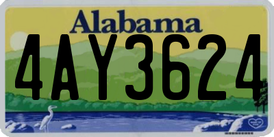 AL license plate 4AY3624