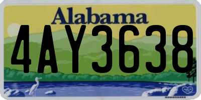 AL license plate 4AY3638