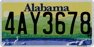 AL license plate 4AY3678