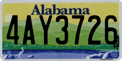 AL license plate 4AY3726