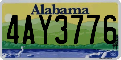 AL license plate 4AY3776