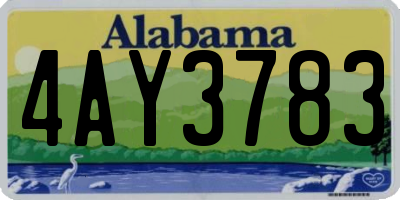 AL license plate 4AY3783