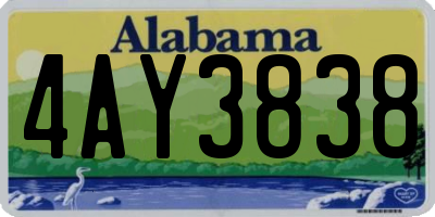 AL license plate 4AY3838