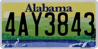 AL license plate 4AY3843