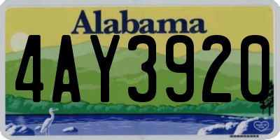 AL license plate 4AY3920