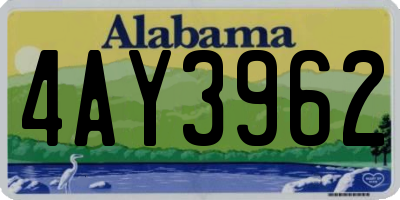AL license plate 4AY3962