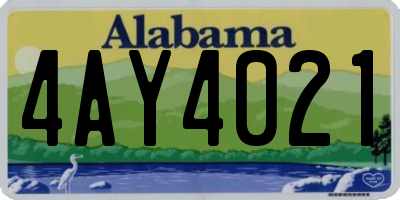 AL license plate 4AY4021