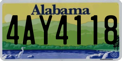 AL license plate 4AY4118