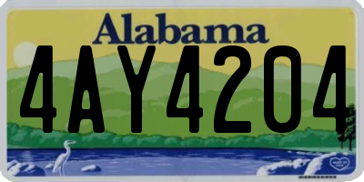 AL license plate 4AY4204