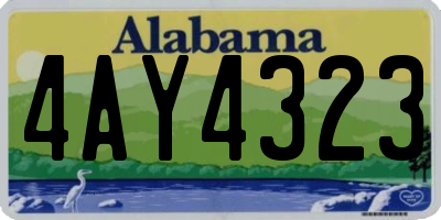 AL license plate 4AY4323