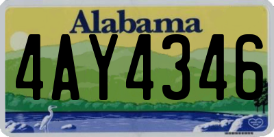 AL license plate 4AY4346