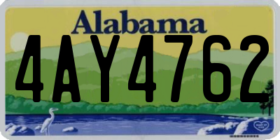 AL license plate 4AY4762
