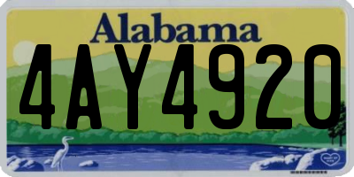 AL license plate 4AY4920