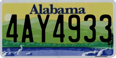 AL license plate 4AY4933