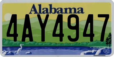 AL license plate 4AY4947