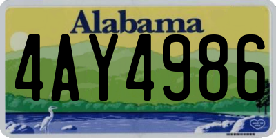 AL license plate 4AY4986