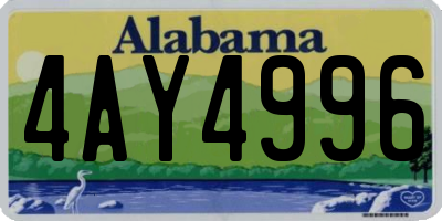 AL license plate 4AY4996